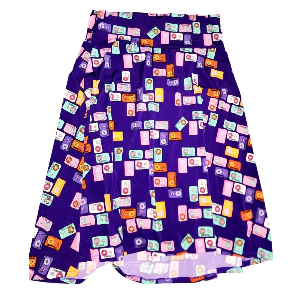 LulaRoe Azure Skater Cassette Tape 90s 80s Skirt Size XL